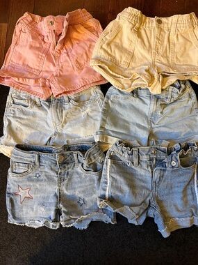 Girls Mixed Shorts Bundle - Pink, Yellow & Denim